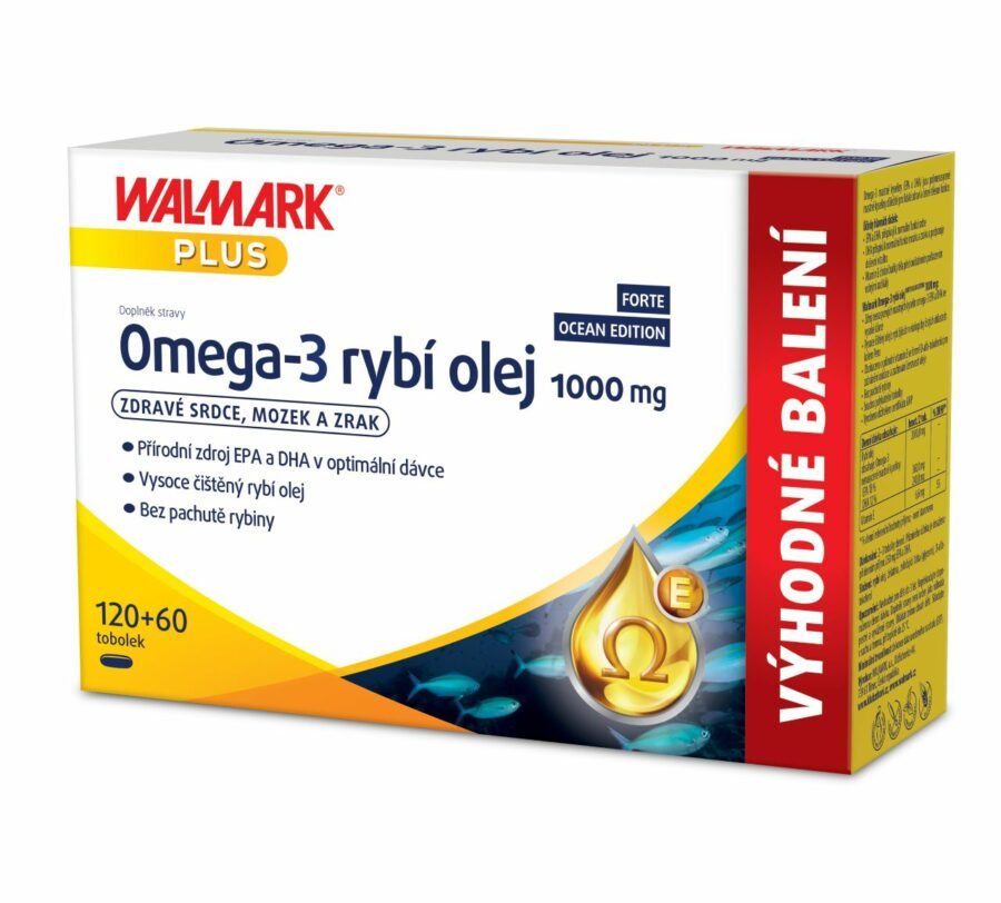 Walmark Omega-3 rybí olej FORTE OCEAN EDITION 1000 mg 120+60 tobolek