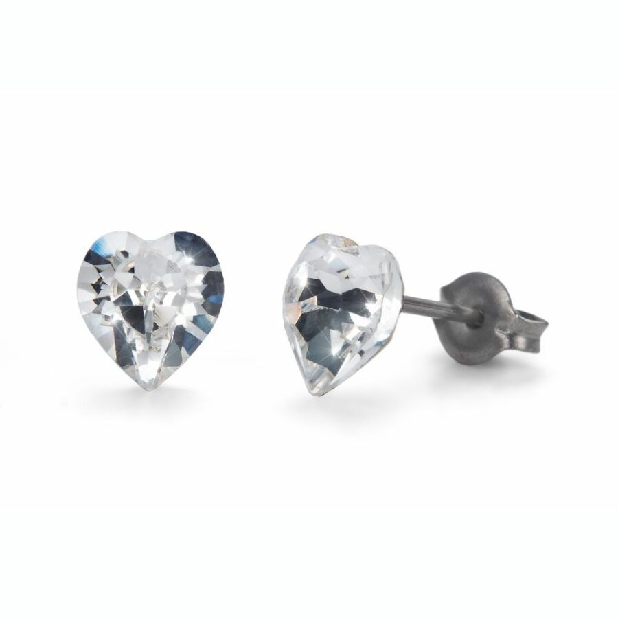 Náušnice Heart Mini crystal 1 pár