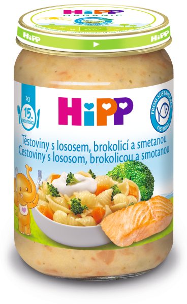 Hipp DĚTSKÉ MENU BIO Těstoviny s lososem