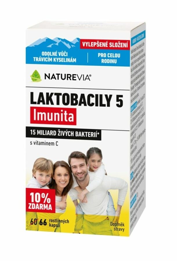 NatureVia Laktobacily 5 Imunita 66 kapslí