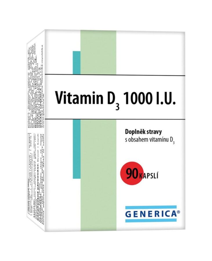 Generica Vitamin D3 1000 I.U. 90 kapslí