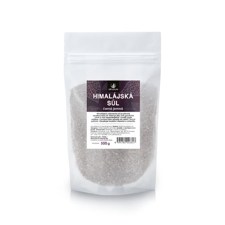 Allnature Himalájská sůl černá jemná 500 g