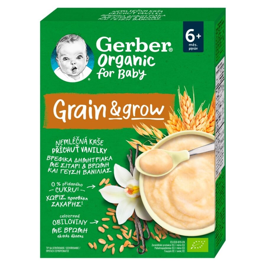 Gerber Organic for Baby Nemléčná kaše s příchutí vanilky 200 g
