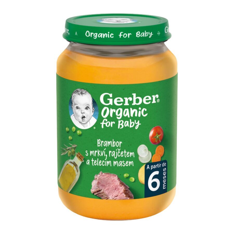 Gerber Organic for Baby Zelenina s telecím masem BIO 6m+ 190 g