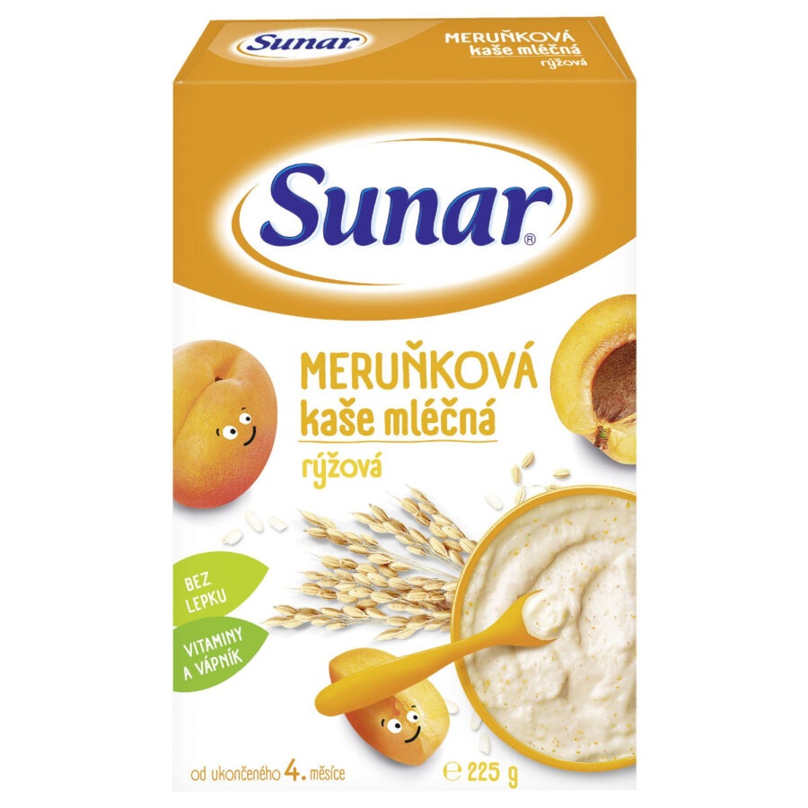 Sunar Mléčná kaše meruňková rýžová 225 g