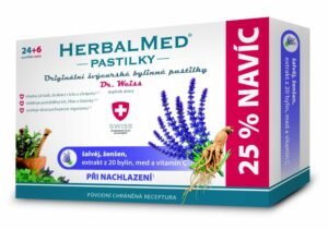 Dr. Weiss HerbalMed Šalvěj + ženšen + vitamin C 24+6 pastilek