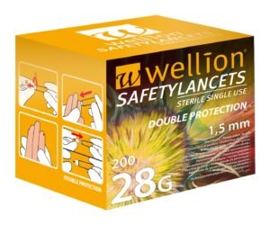 Wellion Safety Lancets 28G jehly jednorázové 200 ks
