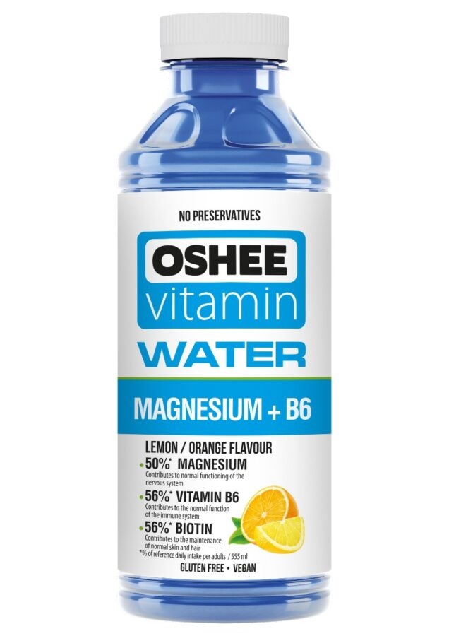 OSHEE Vitamínová voda Magnesium+B6 citron+pomeranč 555 ml