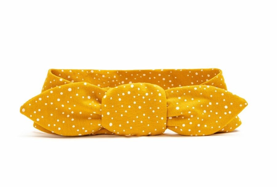 T-tomi Dětská zavazovací čelenka 1 ks mustard dots