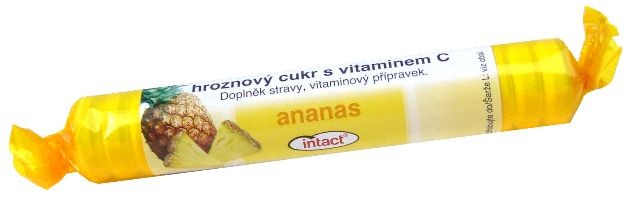 Intact Hroznový cukr s vitaminem C ananas rolička 40 g
