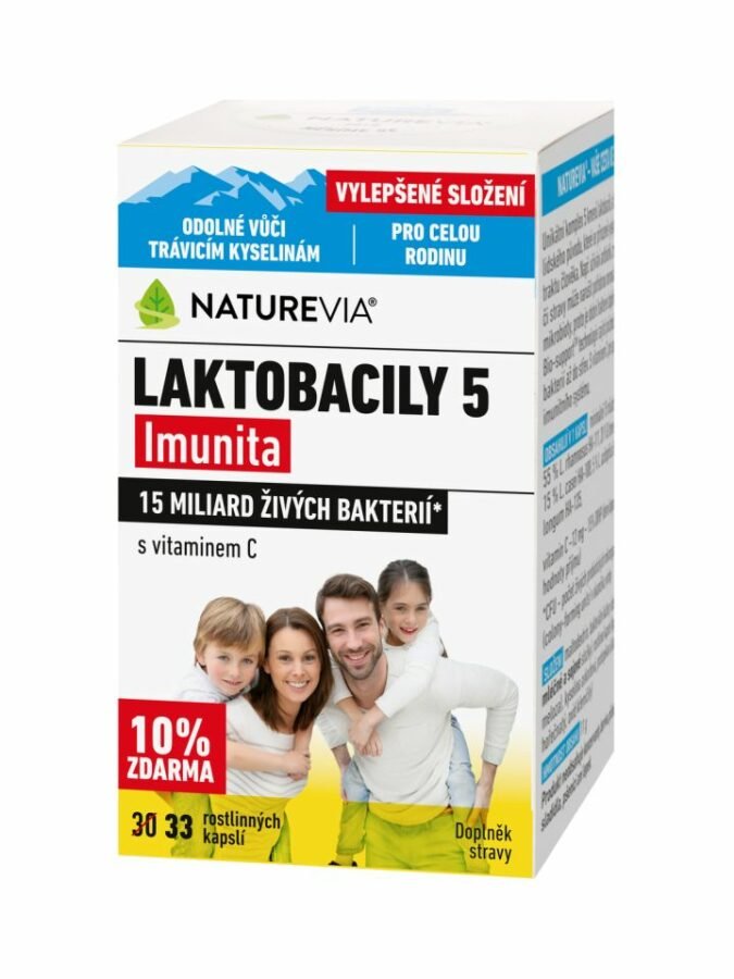 NatureVia Laktobacily 5 Imunita 33 kapslí