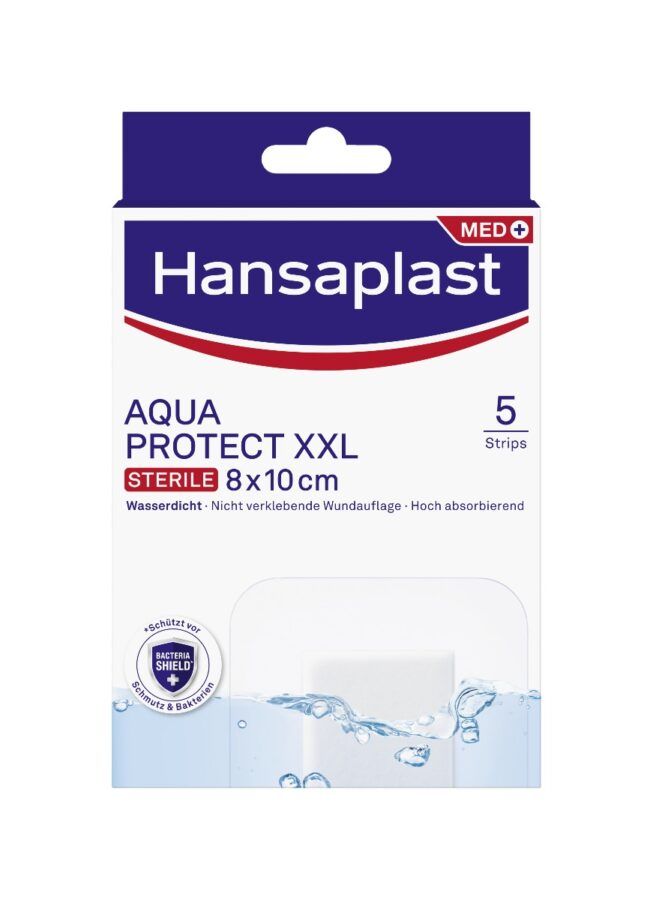 Hansaplast Med Aquaprotect XXL sterile 8 x 10 cm elastická náplast 5 ks