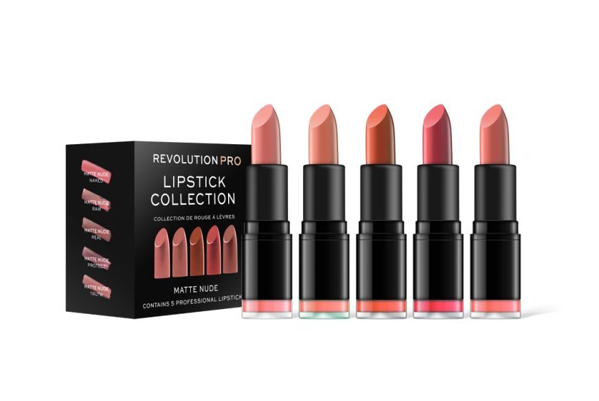 Makeup Revolution PRO Lipstick Collection Matte Nude sada rtěnek 5 ks