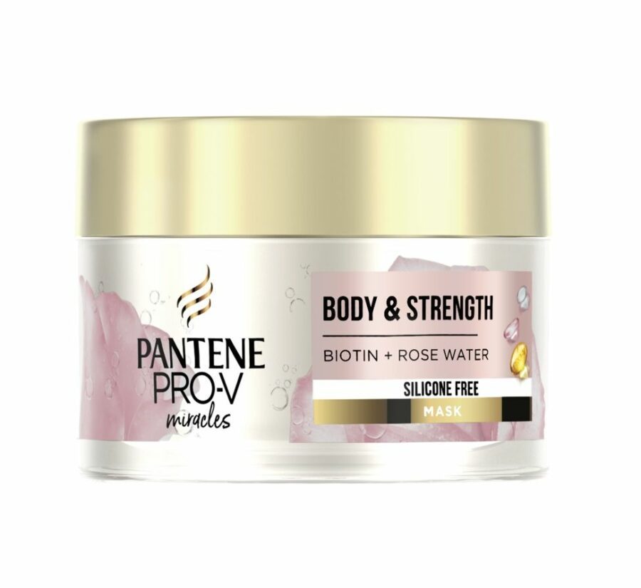 Pantene Pro-V Body & Strength Rose Water vlasová maska 160 ml