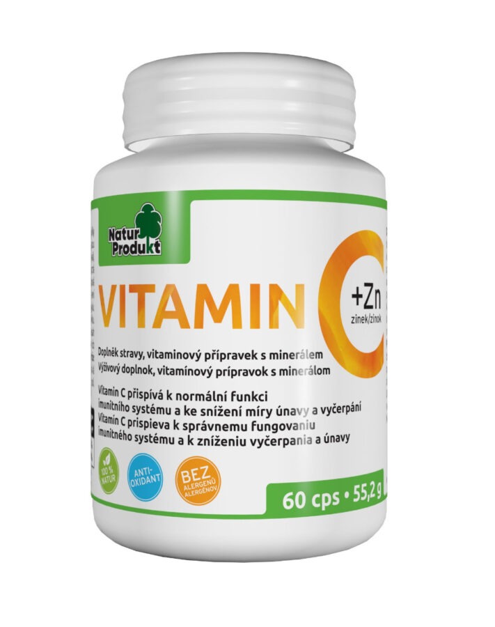 Naturprodukt Vitamin C 500 mg + zinek 10 mg 60 kapslí