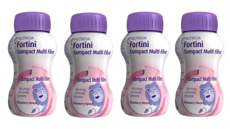 Fortini Compact Pro děti s vlákninou Jahoda 4x125 ml