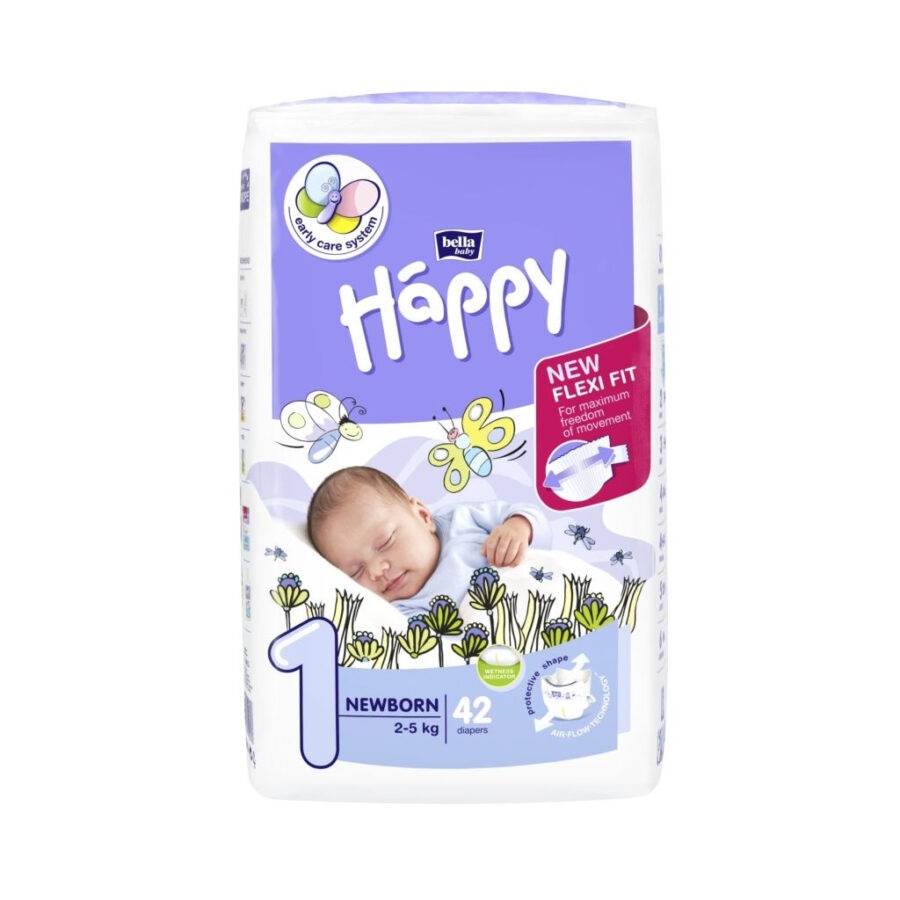 Bella Baby Happy Newborn 2-5 kg dětské plenky 42 ks