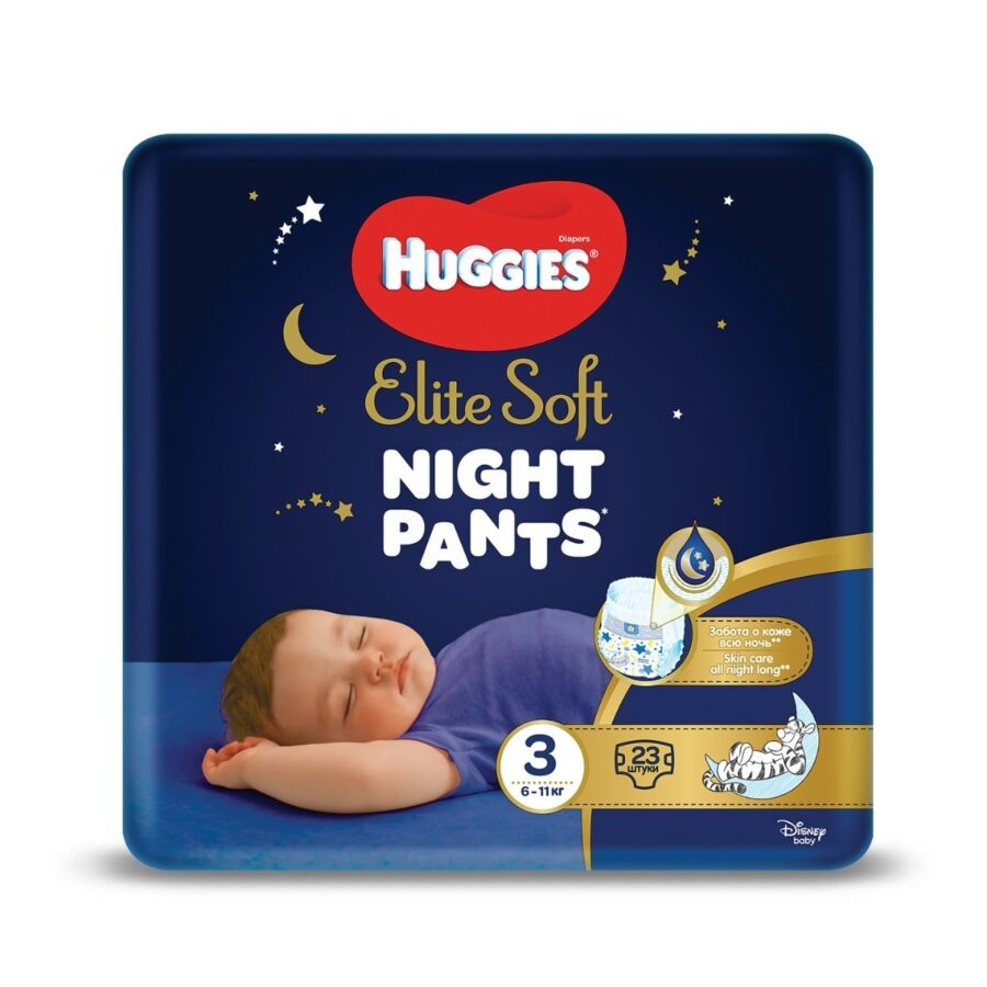 Huggies Elite Soft Pants night 3 6–11 kg 23 ks