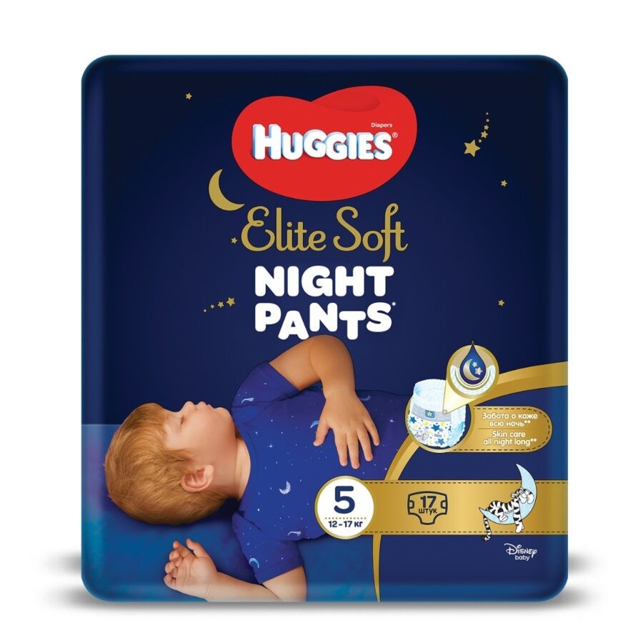 Huggies Elite Soft Pants night 5 12–17 kg 17 ks