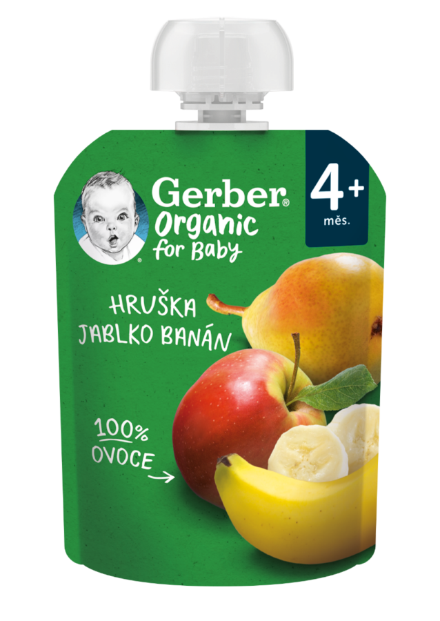 Gerber Organic for Baby Kapsička Hruška/jablko/banán BIO 90 g