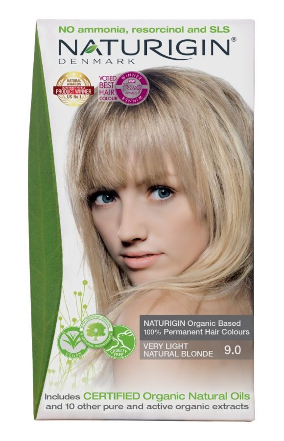 NATURIGIN Organic Based 100% Permanent Hair Colours Very Light Natural Blonde 9.0 barva na vlasy 115 ml