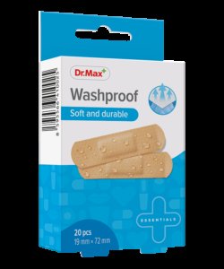 Dr.Max Washproof Soft and durable 19mm x 72mm náplast 20 ks