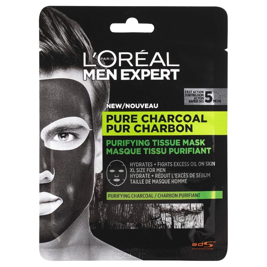 Loréal Paris Men Expert Pure Charcoal pleťová maska 30 g