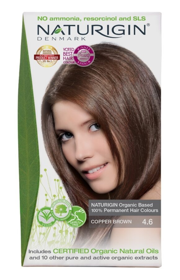NATURIGIN Organic Based 100% Permanent Hair Colours Copper Brown 4.6 barva na vlasy 115 ml