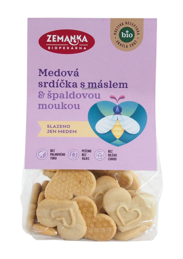 Zemanka BIO Medová srdíčka s máslem 100 g