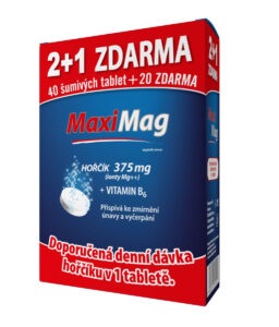Zdrovit MaxiMag Hořčík 375 mg + B6 3x20 šumivých tablet 2+1 zdarma
