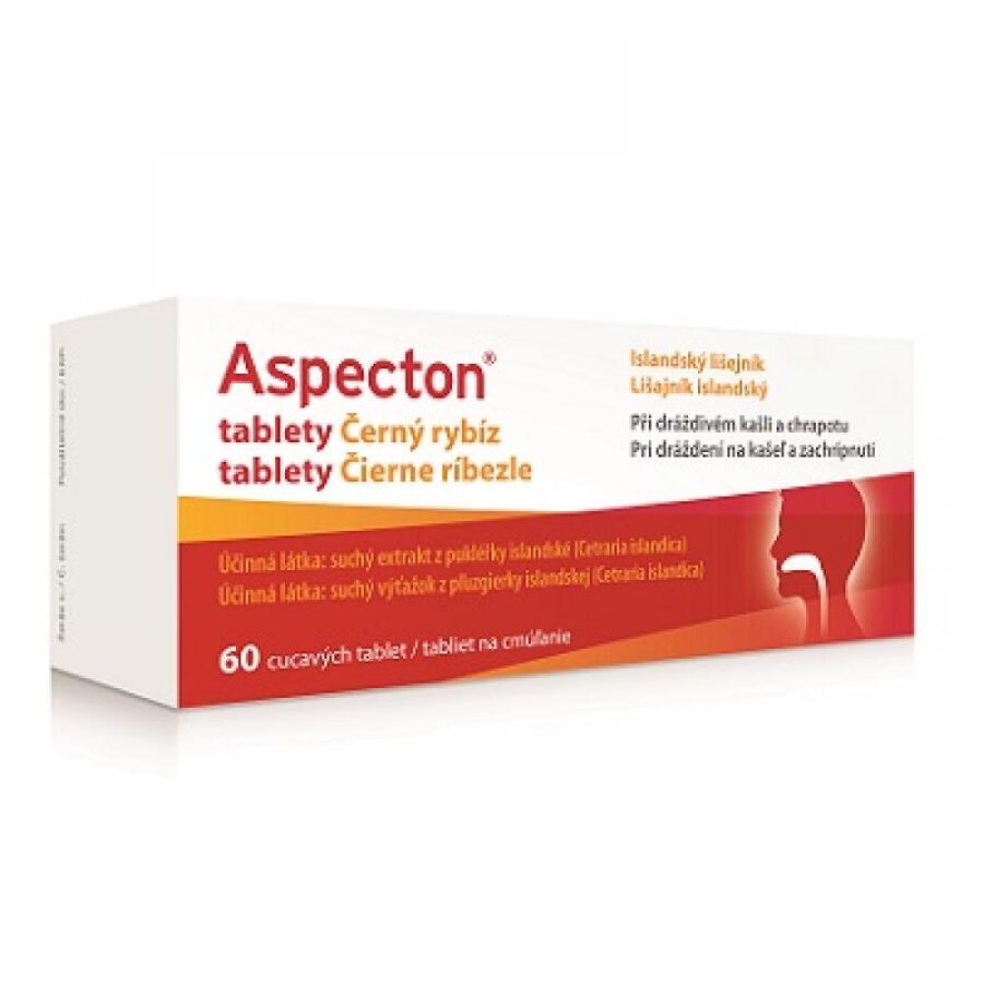 Aspecton Tablety na kašel černý rybíz 60 tablet
