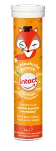 Intact Chytrá liška železo + vitamin C pomeranč 15 šumivých tablet