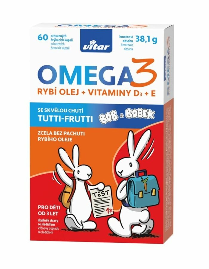 Vitar Kids Omega 3 + Vitaminy D3 + E 60 kapslí