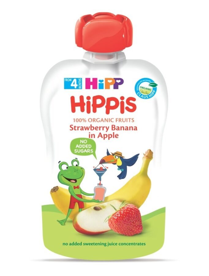 Hipp BIO 100% ovoce jablko-banán-jahoda 100 g