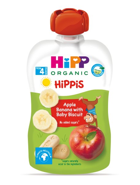 Hipp BIO Hippies jablko-banán-baby sušenky 100 g
