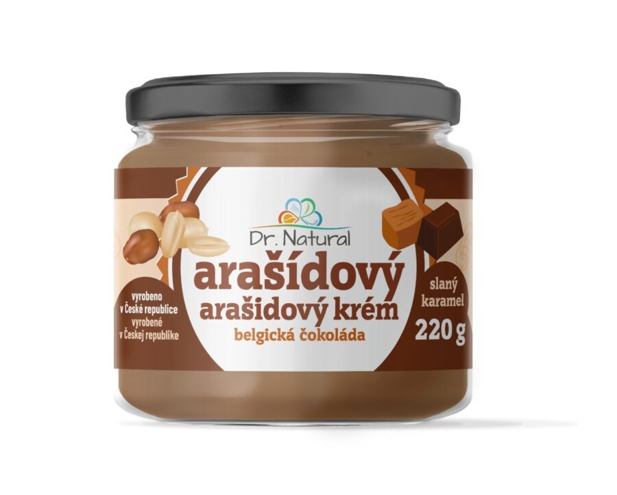 Dr. Natural Arašídový krém s belgickou čokoládou a slaným karamelem 220 g