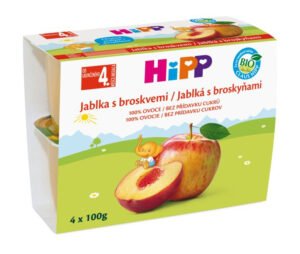 Hipp OVOCE 100% BIO Jablka s broskvemi 4x100 g