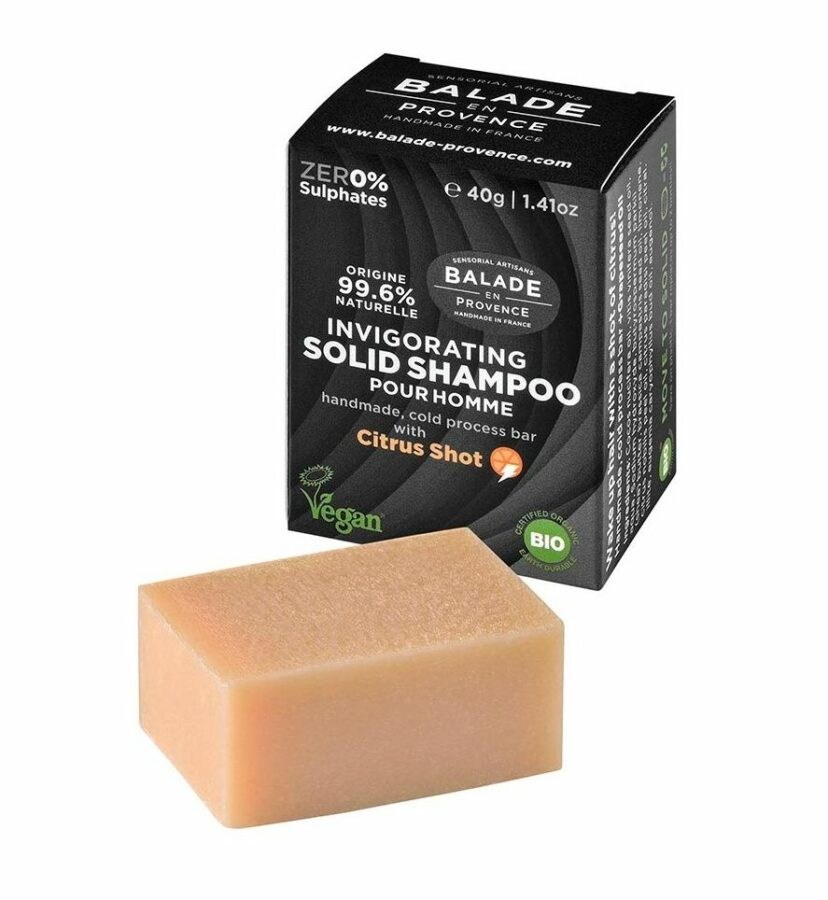 Balade en Provence Posilující tuhý šampon pro muže BIO Citrus 40 g