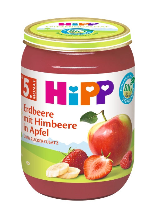 Hipp OVOCE BIO Jablka s jahodami a malinami 190 g