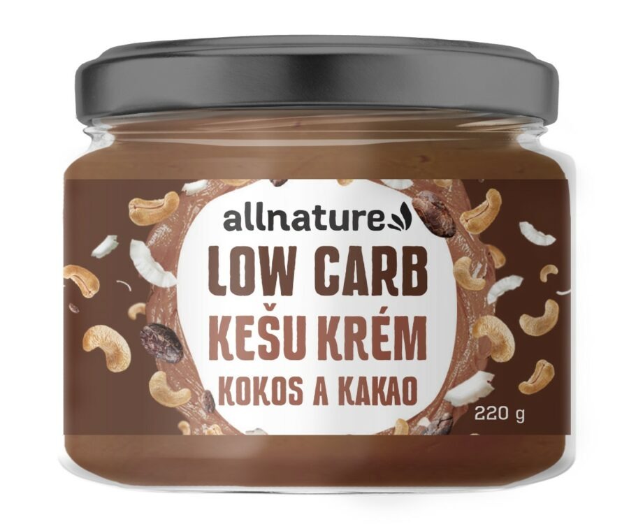 Allnature Kešu krém LOW carb kokos a kakao 220 g