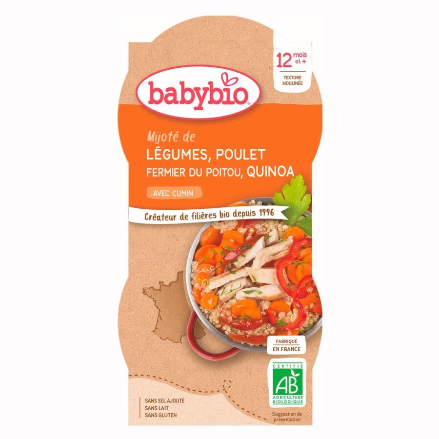 Babybio Zelenina s kuřetem a quinoa 2x200 g