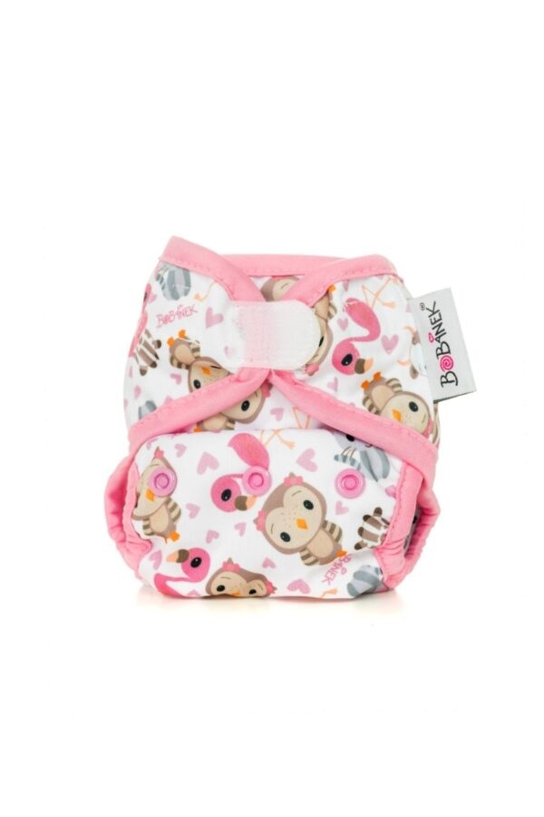 Bobánek Novorozenecké svrchní kalhotky suchý zip 1 ks růžová zvířátka