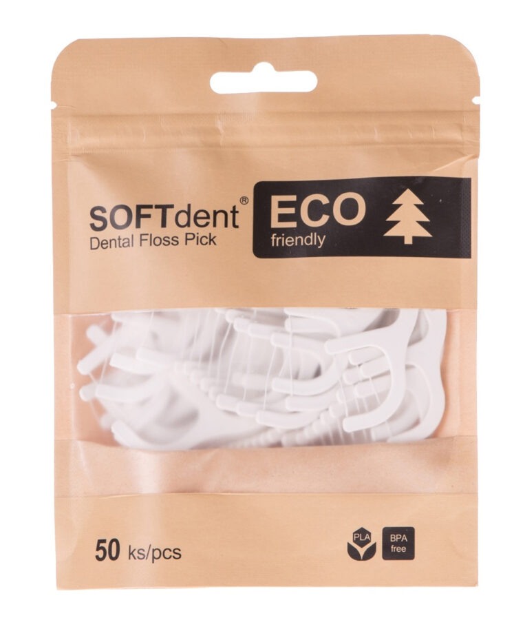 SOFTdent ECO Dentální párátka s nití 50 ks