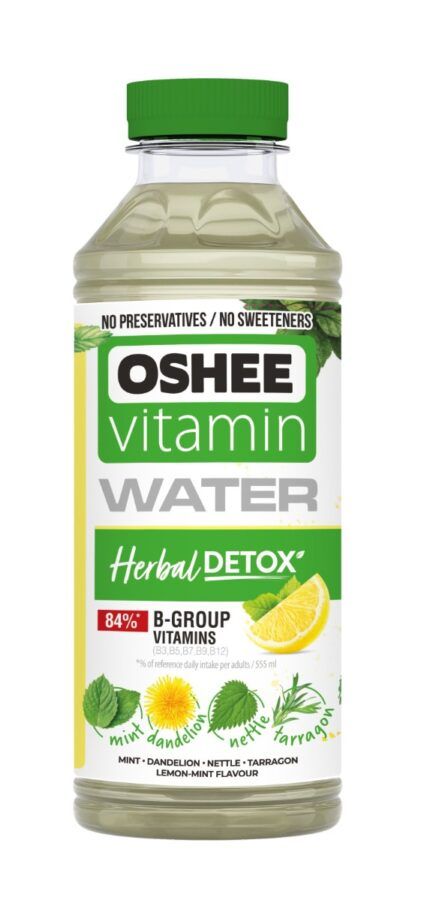 OSHEE Vitamínová voda Detox s bylinkami 555 ml