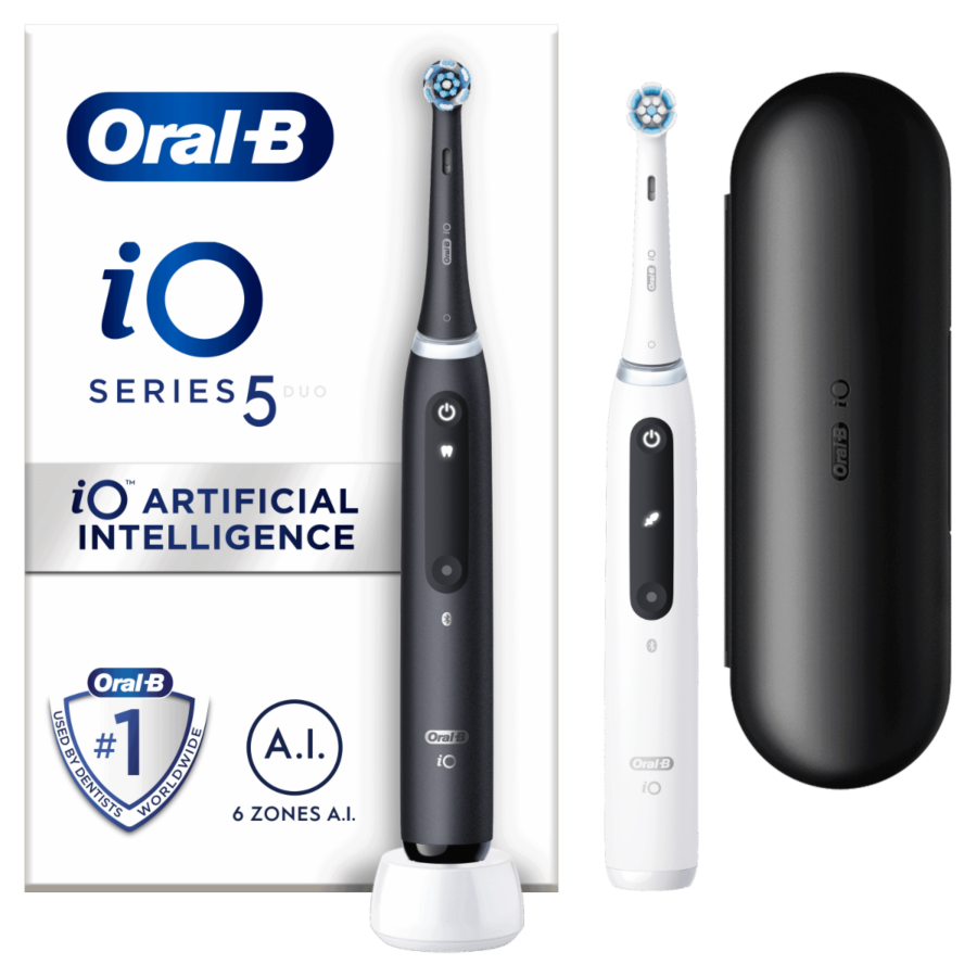 Oral-B iO Series 5 Matt Black+Quite White Duo Pack elektrický zubní kartáček 2 ks