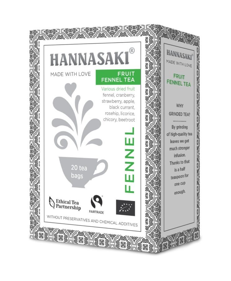 Hannasaki Fruit Fennel Tea BIO porcovaný čaj 20 sáčků