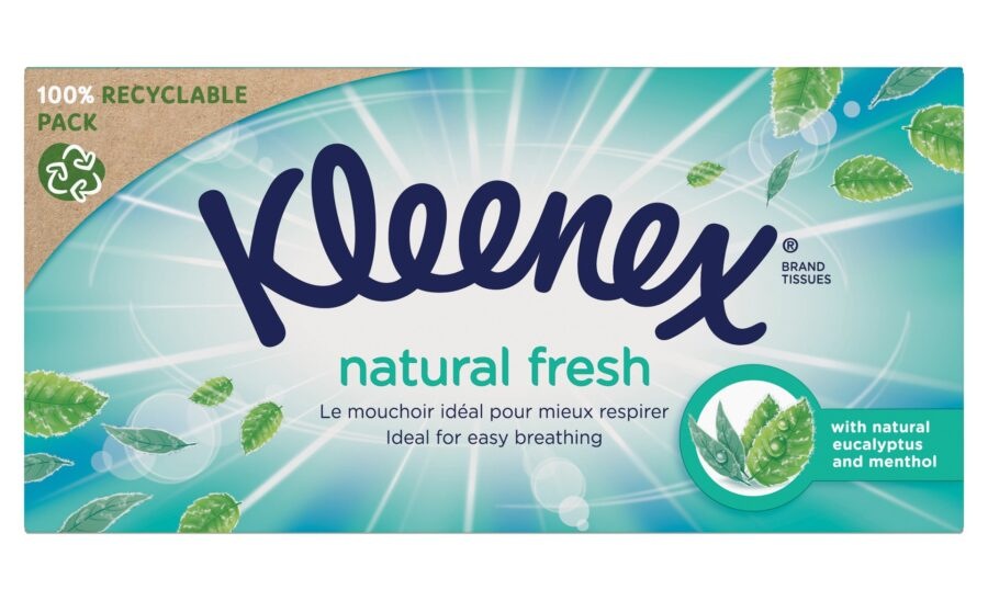 Kleenex Natural Fresh Box papírové kapesníky 64 ks