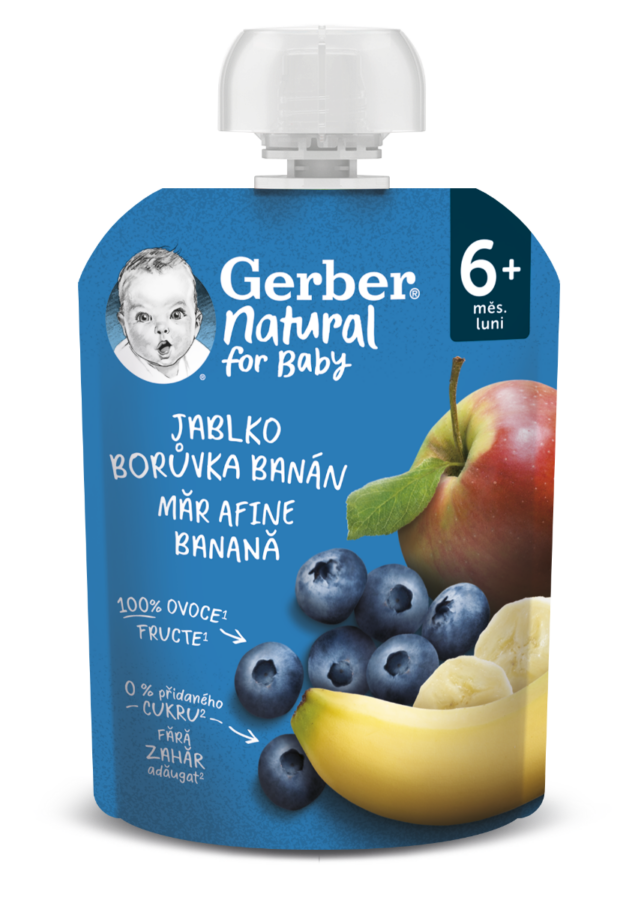 Gerber Natural for Baby Kapsička Jablko/borůvka/banán 90 g