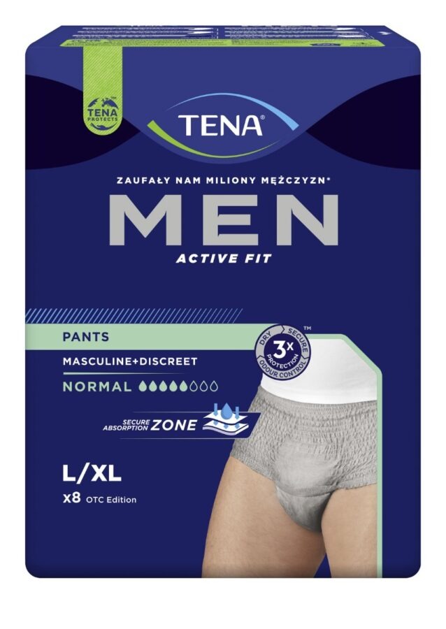 Tena Men Pants Normal L/XL inkontinenční kalhotky šedé 8 ks