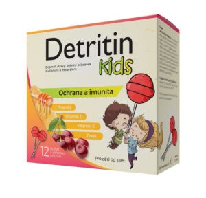 Detritin Kids Lízátka na imunitu višeň 12 ks